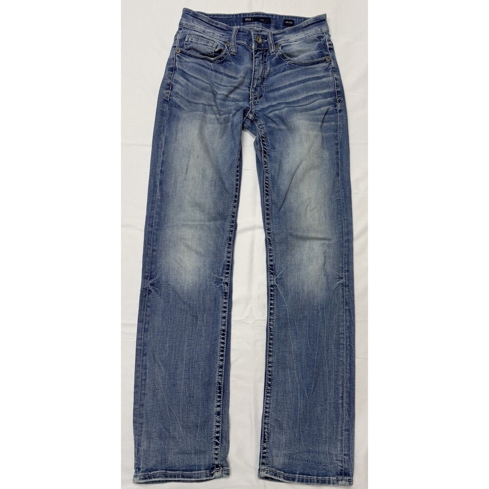 BKE Jake Straight Jeans Mens 28x32 Fits 27X31 Medium Wash Stretch Denim GBS15269
